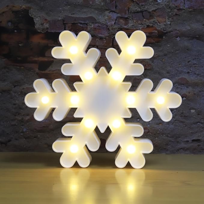 Snowflake Marquee Sign – A Shining Symbol of Christmas Cheer