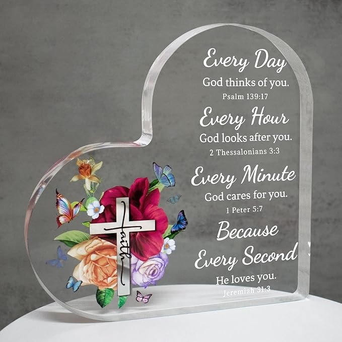 Christian Gifts for Women Birthday: Inspirational Acrylic Bible Verse Desk Decor