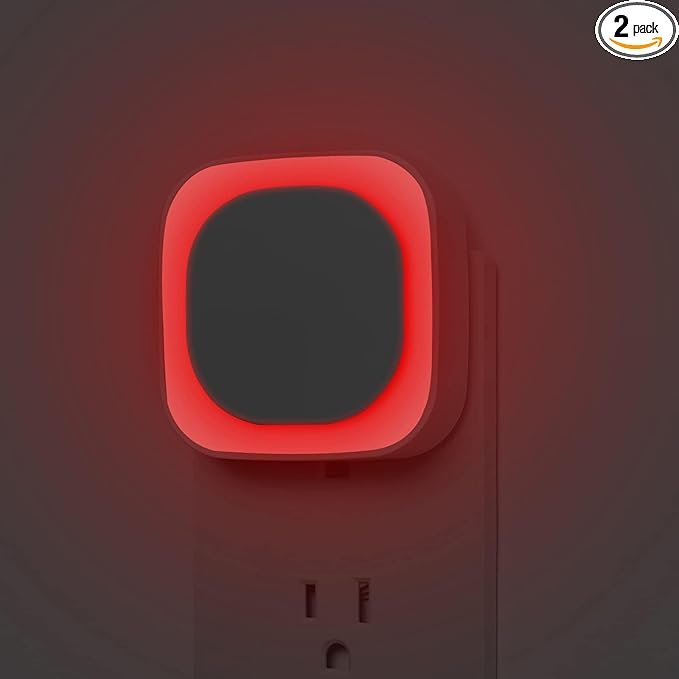 2 Pack Dimmable Red Night Light – A Gentle Glow for Smart Homes