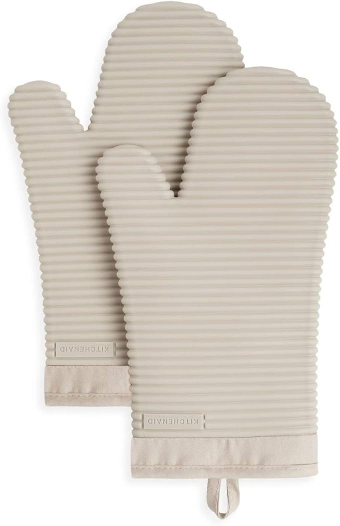 KITCHENAID Ribbed Soft Silicone Oven Mitt 2-Pack – Stylish Protection for Confident Cooking