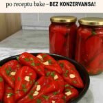 Sastojci: 3 kg crvenih paprika (mesnatih) 1,5 l vode 500 ml alkoholnog sirćeta 3 kašike šećera 2 kašike soli 1 glavica belog luka (isečenog na listiće) 1 kašičica bibera u zrnu Par grančica celera (po želji) Priprema: Paprike operi, očisti od semenki i preseci po dužini na pola. U većem loncu prokuvaj vodu, sirće, šećer i so — samo dok ne zakuva. U kipuću tečnost potopi paprike na 1 minut, zatim ih vadi i ređaj u tegle. U svaku teglu dodaj nekoliko listića belog luka, par zrna bibera i malo celera. Prelij vrućom tečnošću do vrha i odmah zatvori poklopcem. Tegle okreni naopačke i pokrij krpom dok se potpuno ne ohlade. Čuvanje: Drži na hladnom i tamnom mestu — paprike ostaju hrskave, mirisne i preukusne mesecima! 🌶️